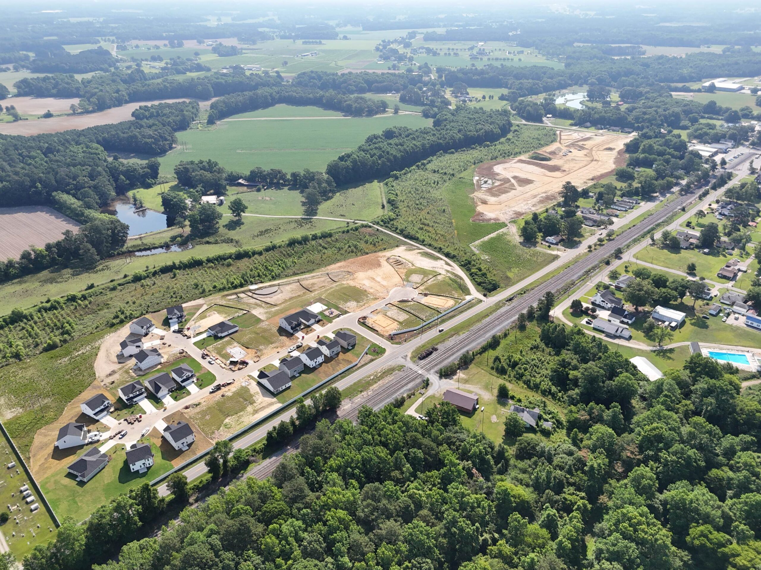 Aerial photo of Emily Gardens located in Pine Level, NC developed by RRT Development